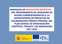 Resolución definitiva de Ayudas a Proyectos Colaboración Pública-Privada 2023 (CPP2023)