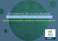 Estudiantes de nuevo ingreso (selectividad de septiembre) del Grado en Relaciones Laborales y Recursos Humanos