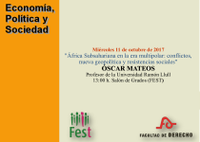 Conferencia "África Subsahariana en la era multipolar: conflictos, nueva geopolítica y resistencias sociales"