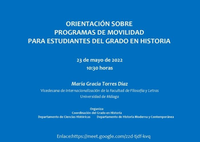 Orientación sobre programas de movilidad para estudiantes del Grado en Historia