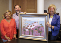 Evaristo Guerra donates painting "Palmeras con dátiles" ("Date Palms") to the University of Málaga