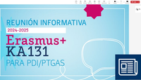 Reunión informativa para la movilidad Erasmus+ KA131 del PDI/PTGAS