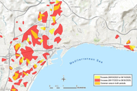 Uno de los mapas realizados en este estudio de la propagación de la COVID-19