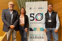 Juan Carlos Otero, Zaida Díaz y Luis Bañares en la inauguración del congreso en el Rectorado