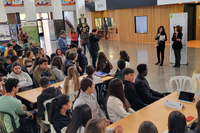 Un instante de la jornada de esta mañana en la Facultad de Ciencias de la Educación